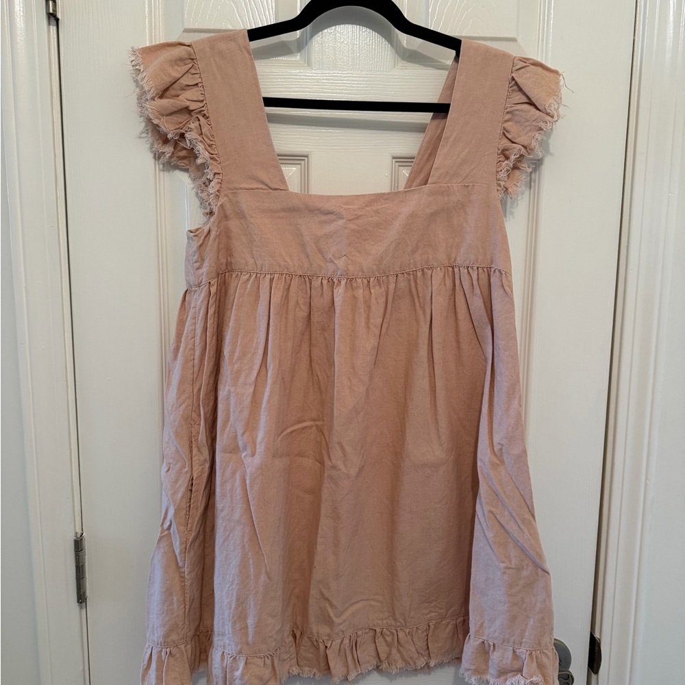 Aerie Blush Ruffled Sleeveless dress